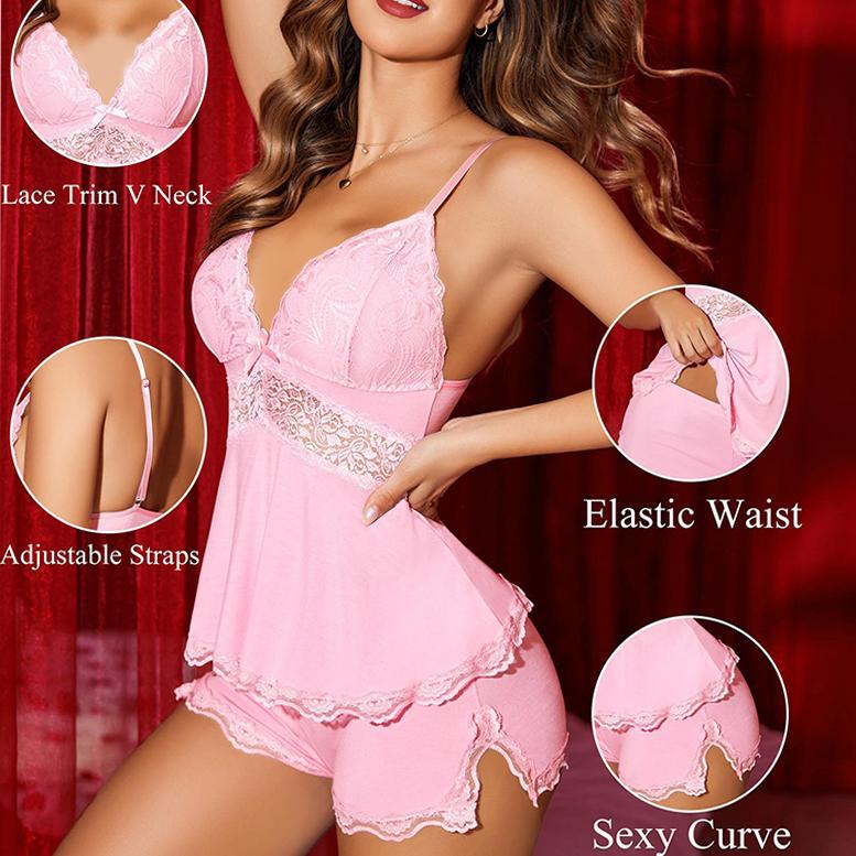 Lace Floral Pajama Lounge Set