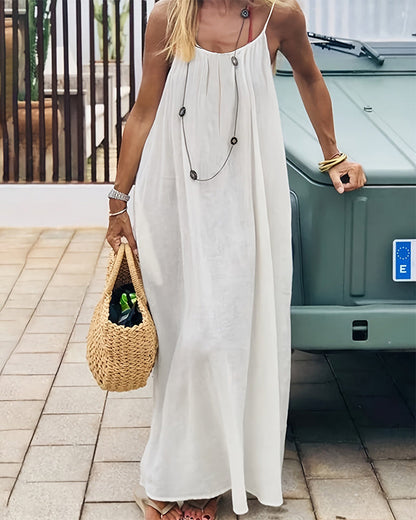 Elegant Sleeveless Long Dress, Ladies Sleepwear for Indoor Wear