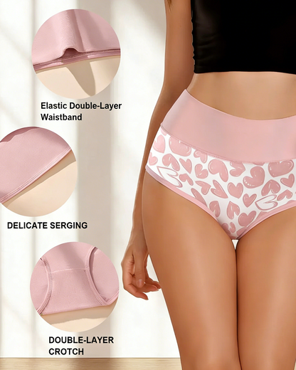 Cute Love Print Soft Cotton Stretchy Women's Panties
