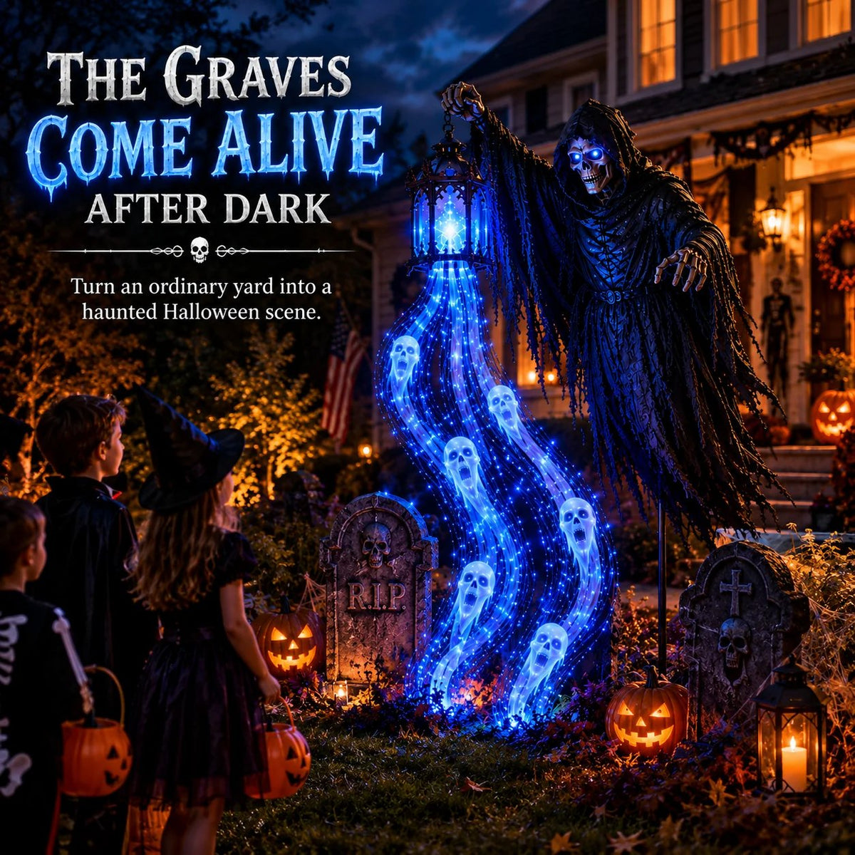 🔥 51% OFF Today Only – 🎃 Animated Headless Horseman Halloween Garden Light | Spooky Outdoor Yard Decoration 💀
