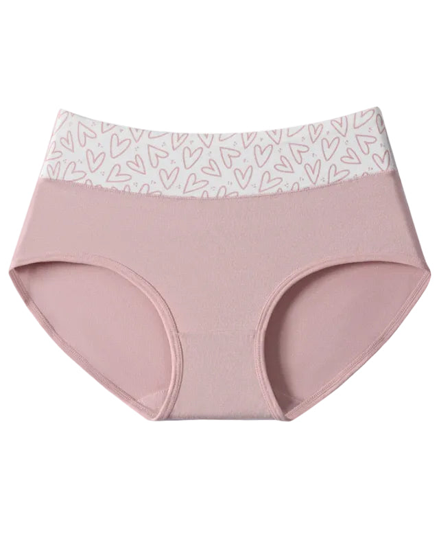 Cute Love Print Soft Cotton Stretchy Women's Panties