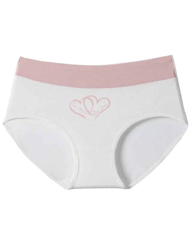 Cute Love Print Soft Cotton Stretchy Women's Panties