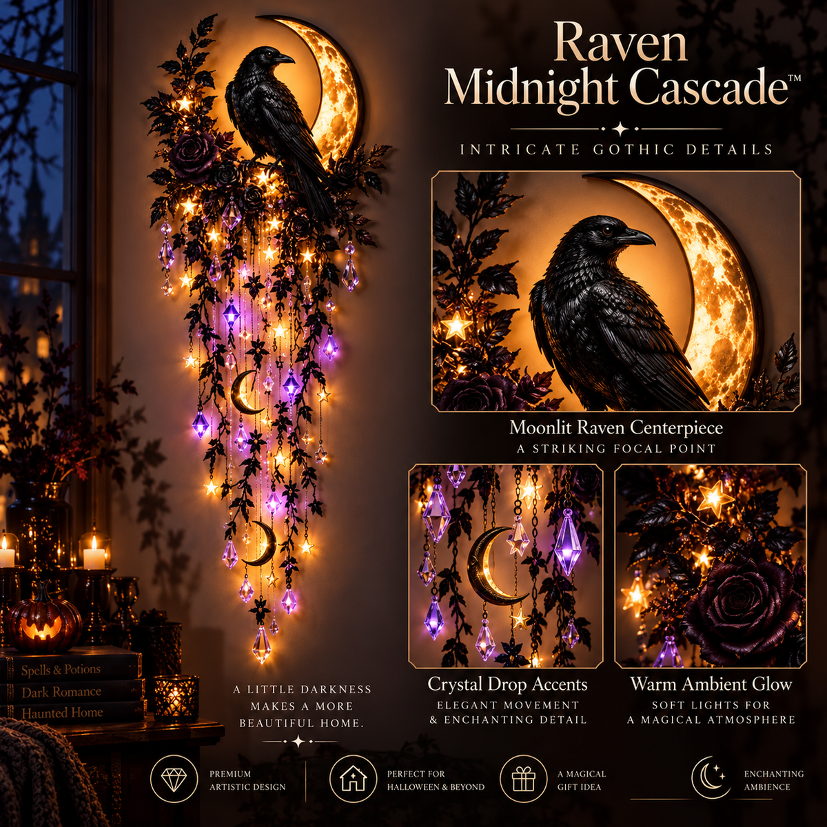 🎃 Last Day 49% OFF | Elegant Halloween Cascade Wall Lights – Spooky Seasonal Decor