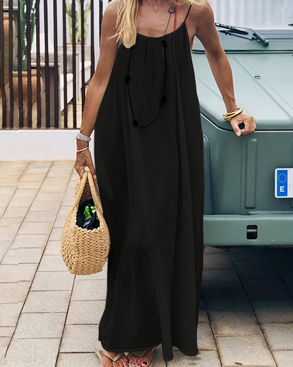 Elegant Sleeveless Long Dress, Ladies Sleepwear for Indoor Wear
