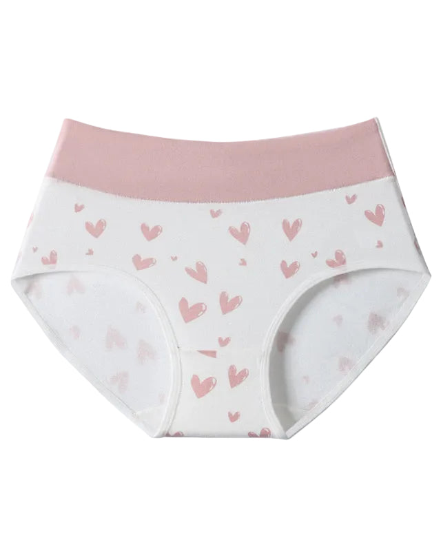 Cute Love Print Soft Cotton Stretchy Women's Panties