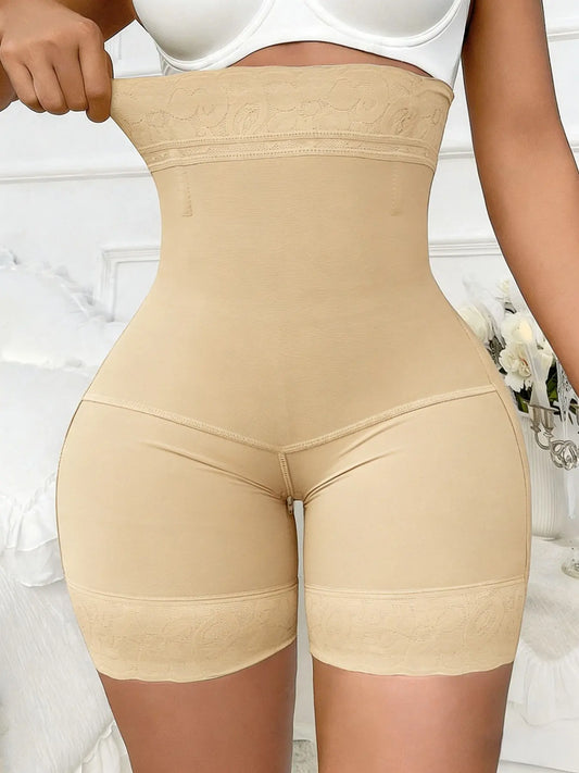 High Waist Tummy Control Shapewear Shorts | Butt Lift Breathable Lace Zipper Shorts