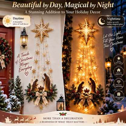 🌟 Bethlehem’s Guiding Star ✝️ | Illuminated Christmas Faith Wall Decor