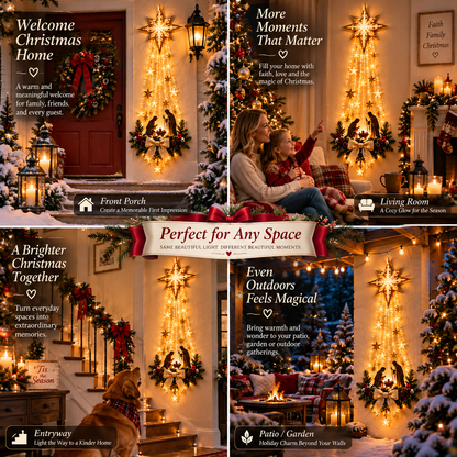 🌟 Bethlehem’s Guiding Star ✝️ | Illuminated Christmas Faith Wall Decor