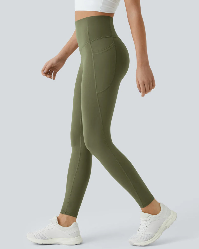Butt Lifting Tummy Control Side Pocket High Waisted Shaping Training Leggings