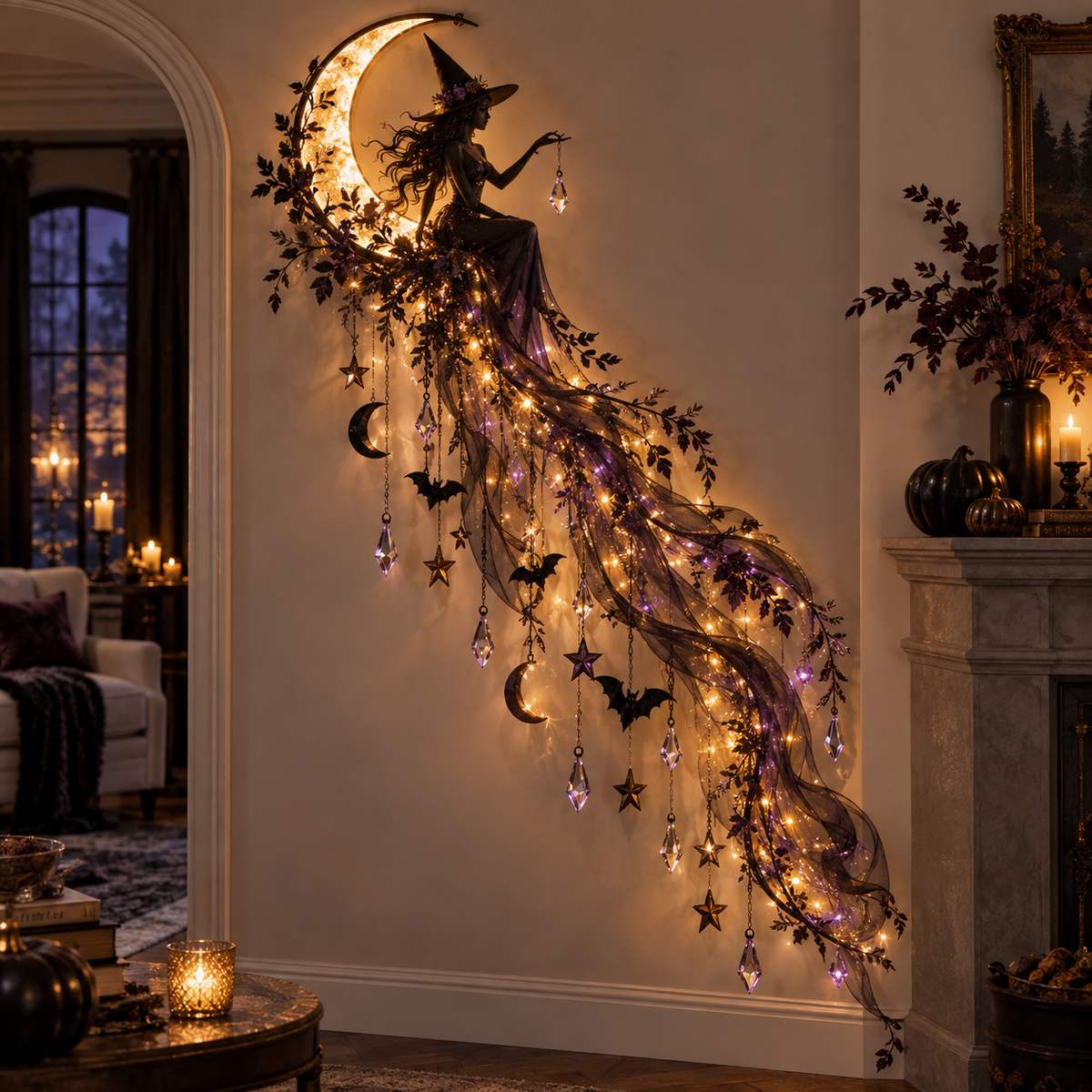 🎃 Last Day 49% OFF | Elegant Halloween Cascade Wall Lights – Spooky Seasonal Decor