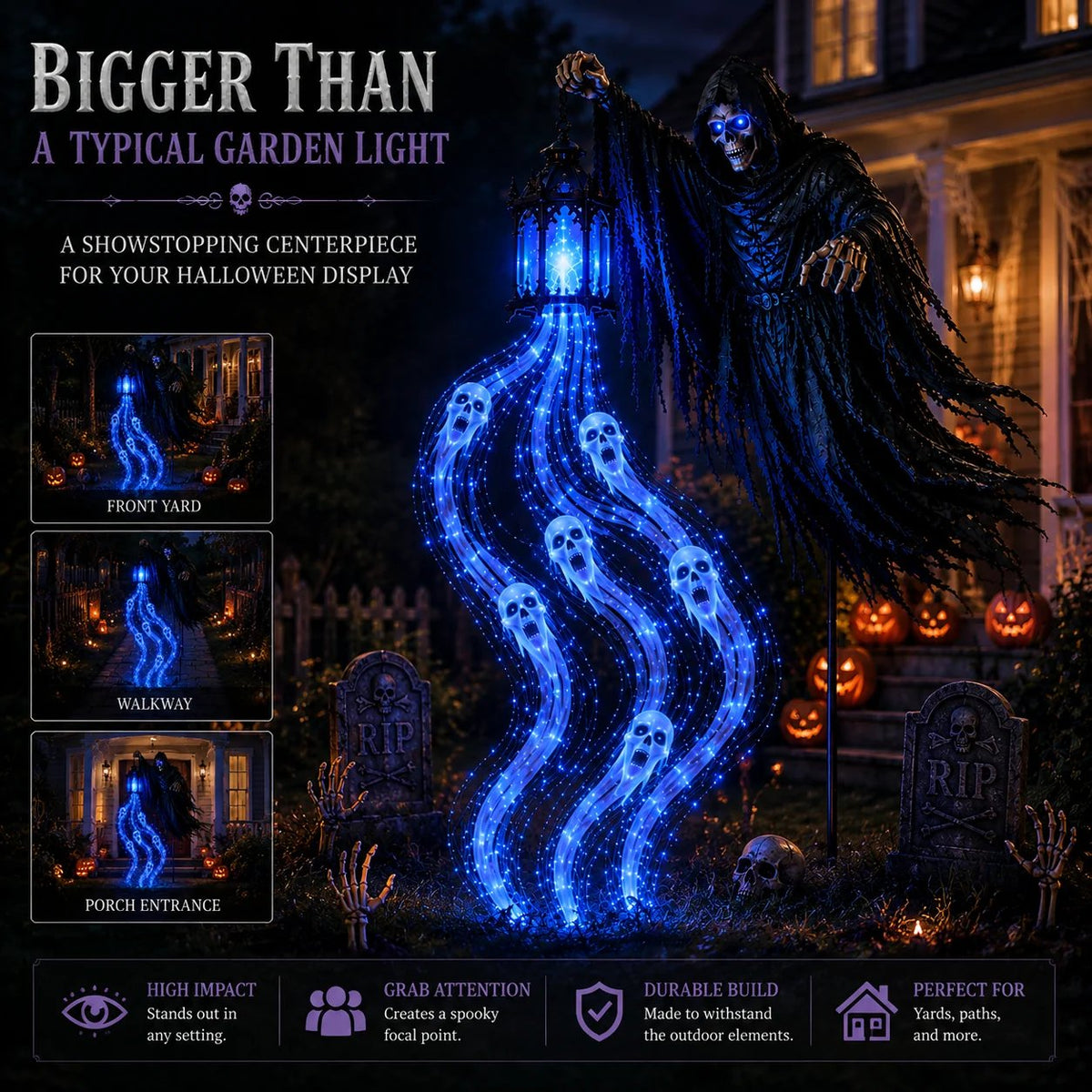 🔥 51% OFF Today Only – 🎃 Animated Headless Horseman Halloween Garden Light | Spooky Outdoor Yard Decoration 💀