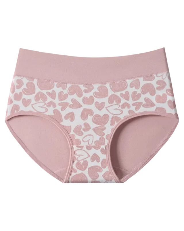 Cute Love Print Soft Cotton Stretchy Women's Panties