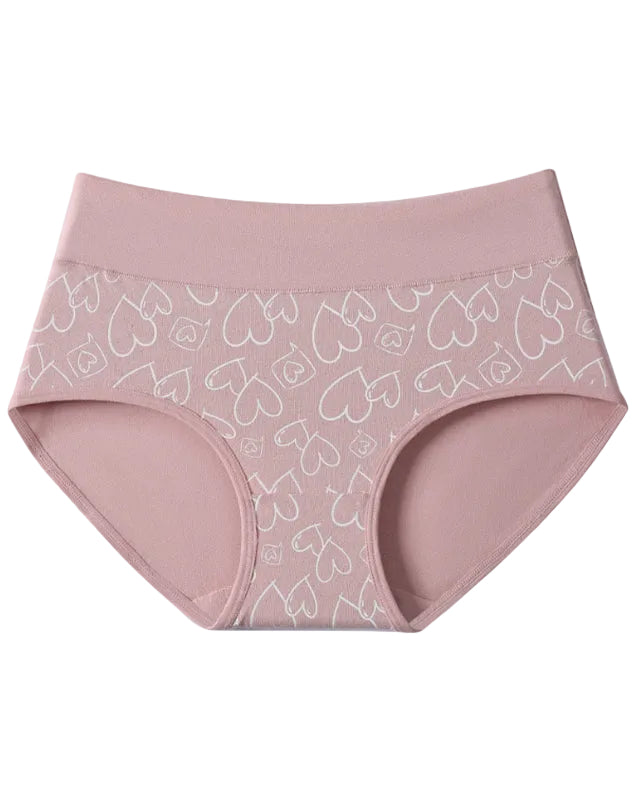 Cute Love Print Soft Cotton Stretchy Women's Panties