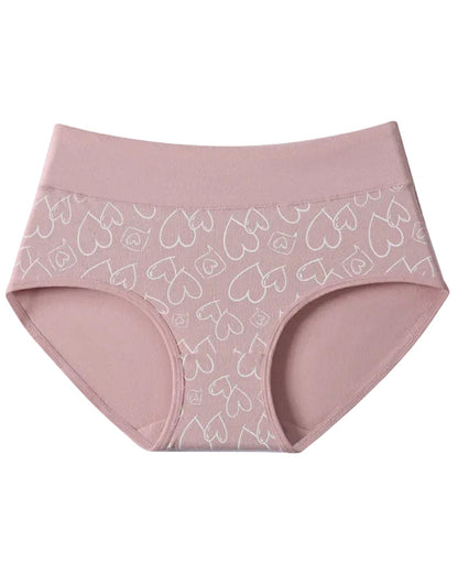 Cute Love Print Soft Cotton Stretchy Women's Panties