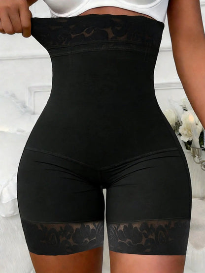 High Waist Tummy Control Shapewear Shorts | Butt Lift Breathable Lace Zipper Shorts