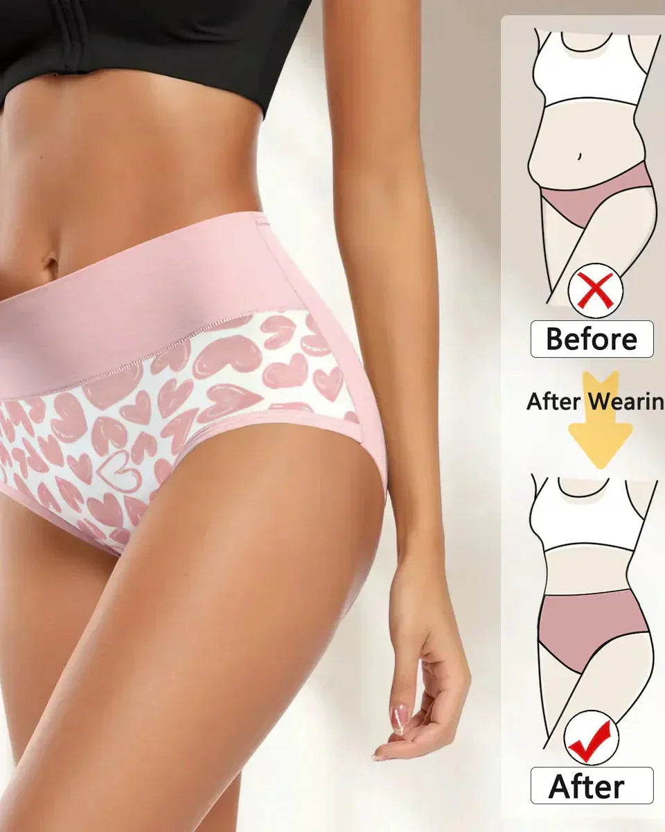 Cute Love Print Soft Cotton Stretchy Women's Panties